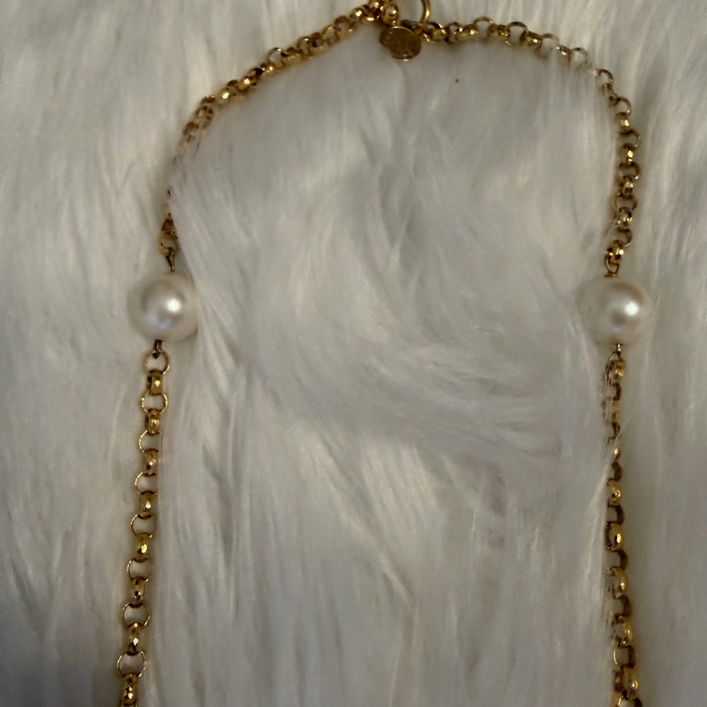 Anne Klein Gold and Pearl Necklace - Picture 2 of 3